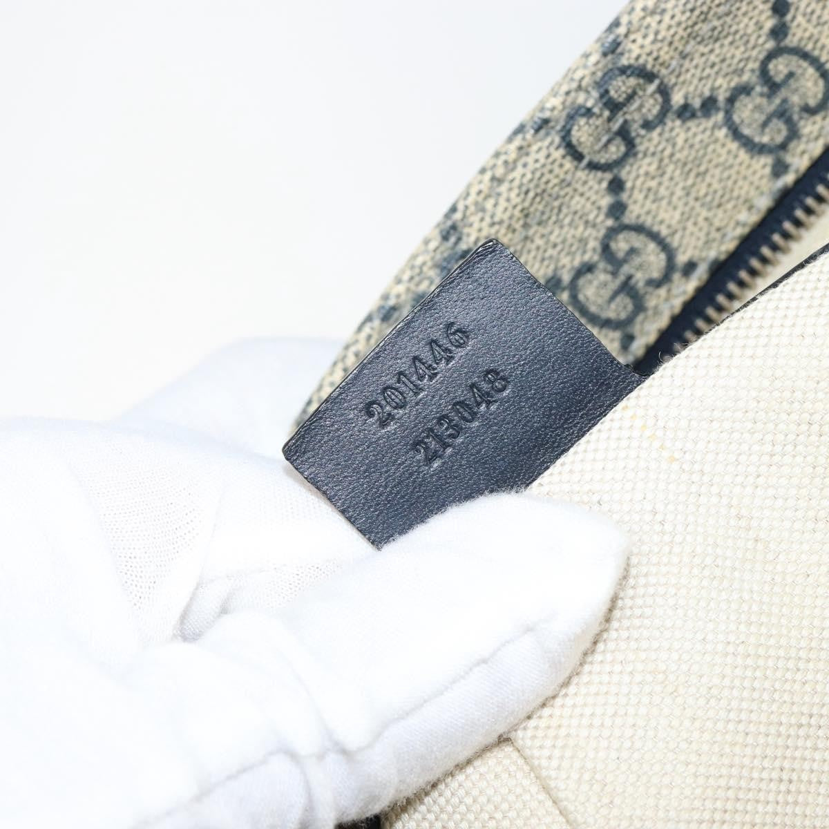 Gucci Zip Top Messenger Bag GG Coated Canvas, NAVY, PVC, Shoulder bag