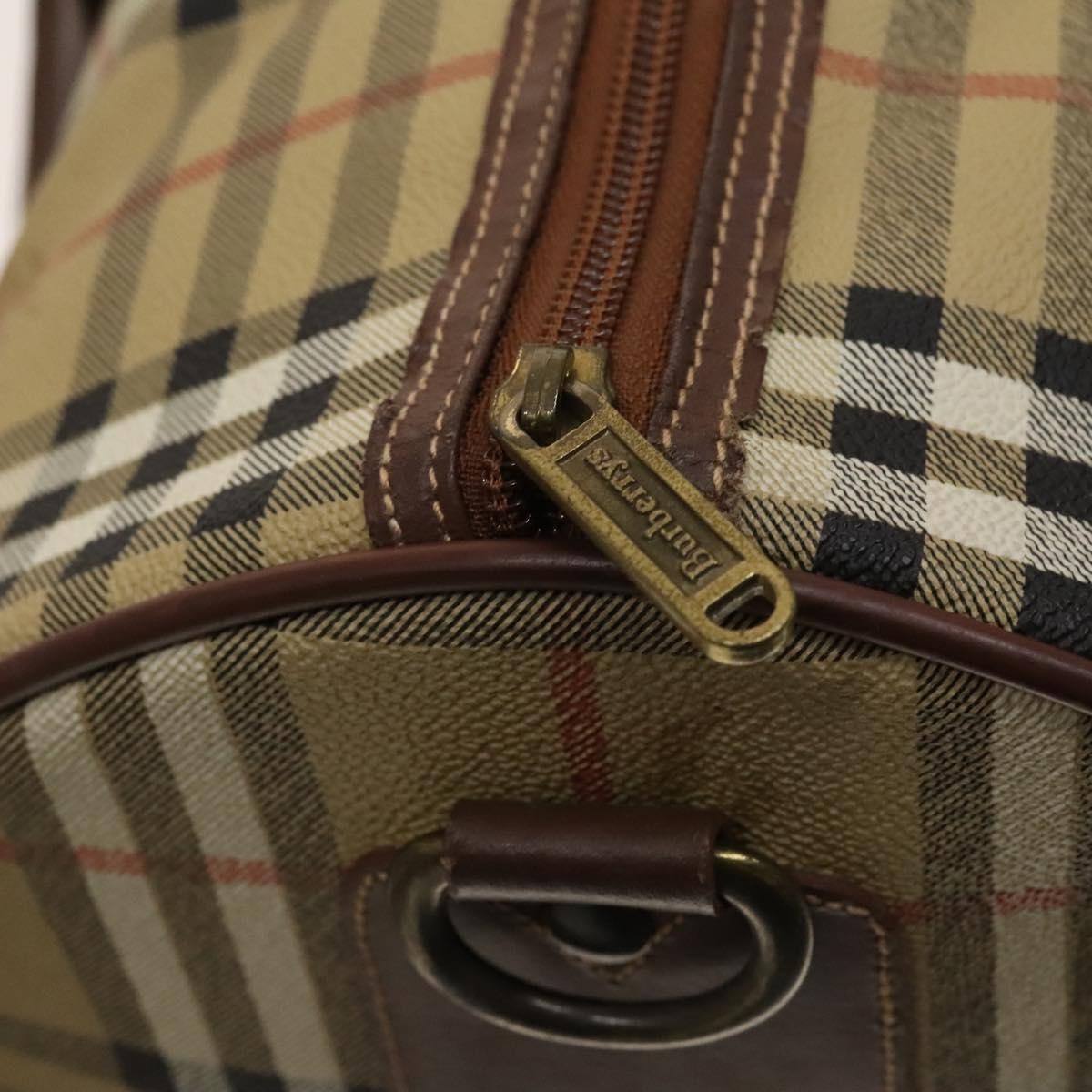 Burberry Nova check boston bag Canvas, Beige, PVC, Travel Bag