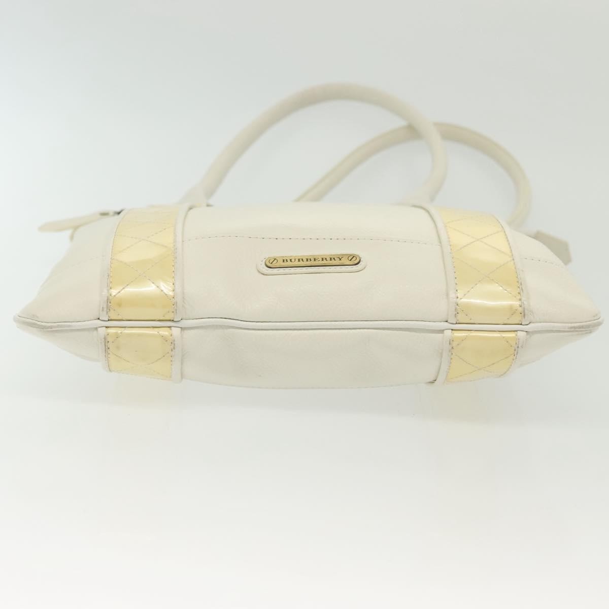 Burberry Vintage Tote Leather, WHITE, LEATHER, Tote bag