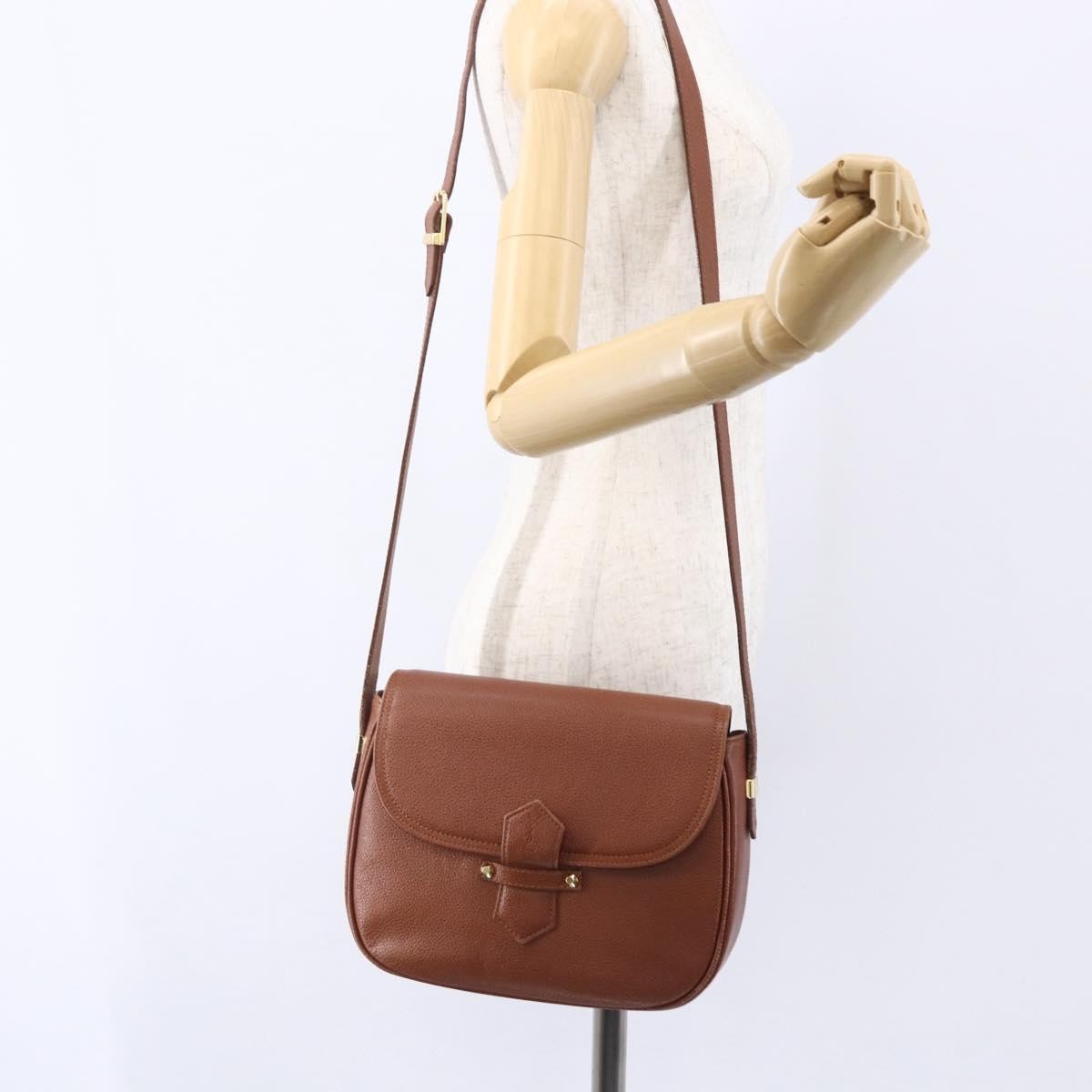 Saint Laurent Vintage Shoulder Bag Leather, BROWN, LEATHER, Shoulder bag