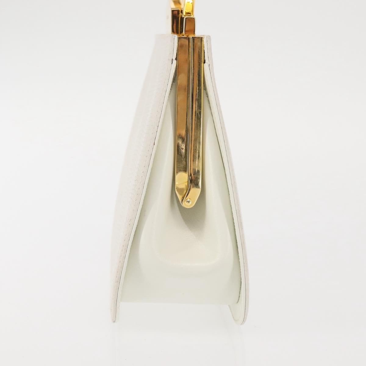 Salvatore Ferragamo Gancini mini handbag Leather, WHITE, LEATHER, Handbag