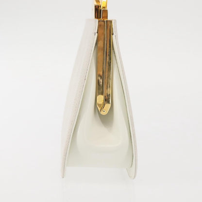 Salvatore Ferragamo Gancini mini handbag Leather, WHITE, LEATHER, Handbag