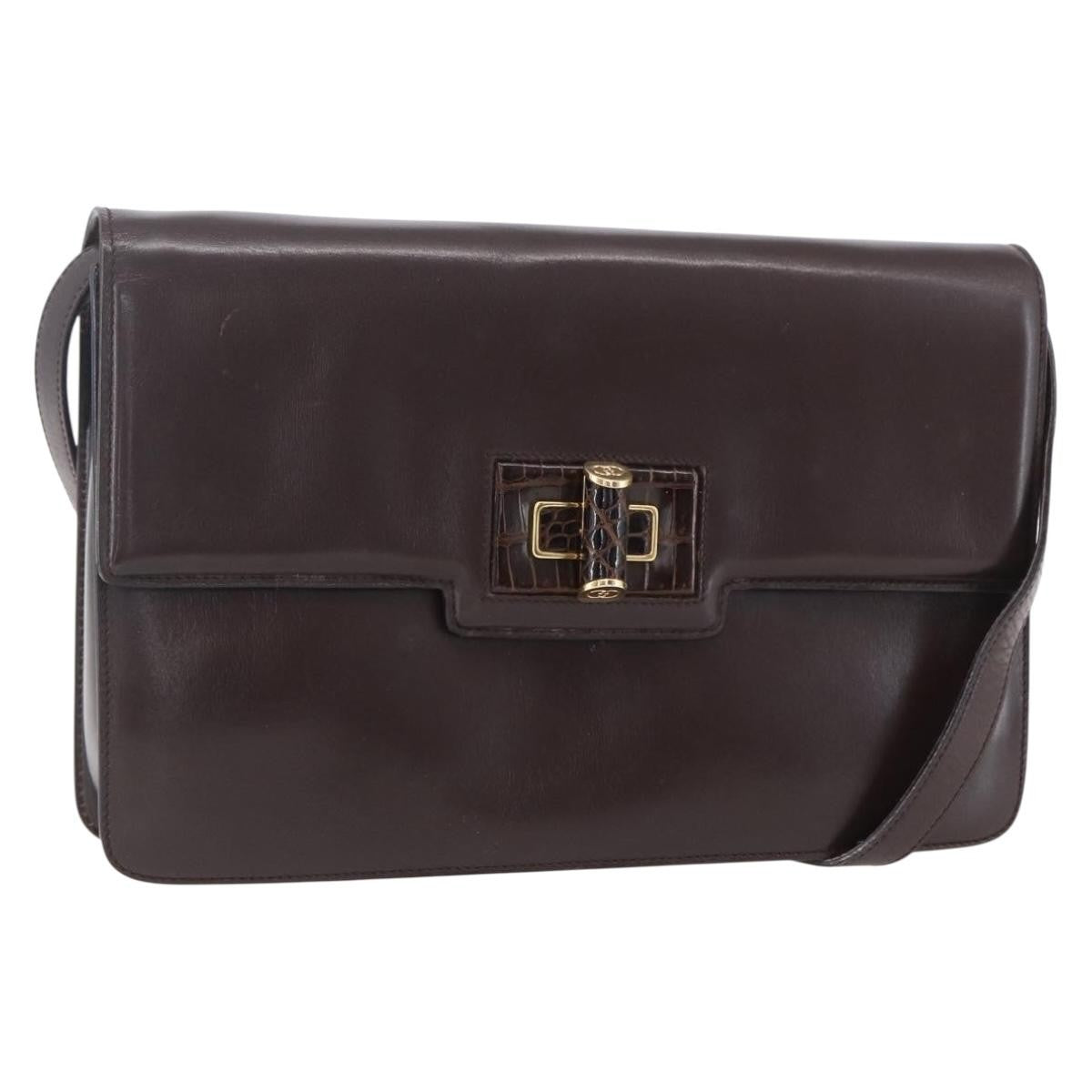 Gucci Vintage Shoulder Bag Leather, BROWN, LEATHER, Shoulder bag