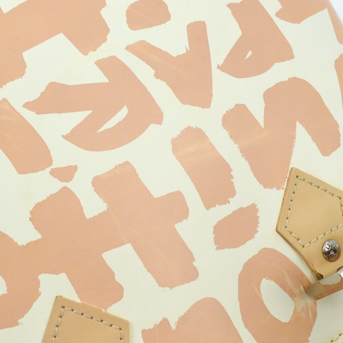 Louis Vuitton Alma Handbag Limited Edition Graffiti Leather, BEIGE, LEATHER, Handbag