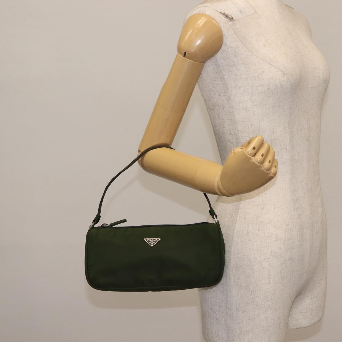 Prada Pochette Shoulder Bag Tessuto, KHAKI, NYLON, Clutche & pouche