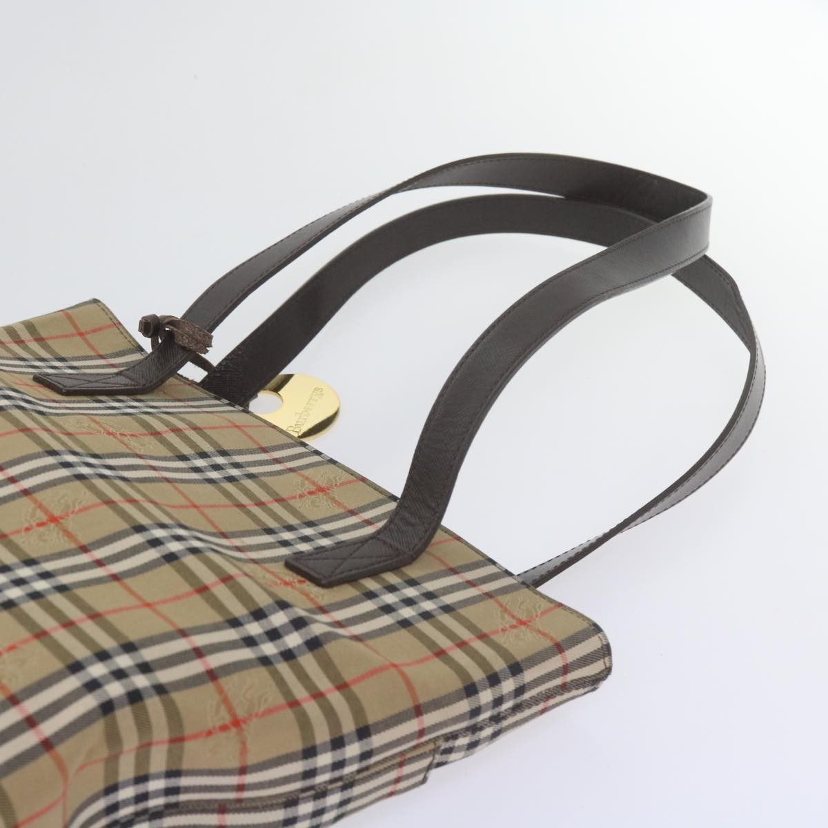 Burberry Nova Check Tote Leather, BEIGE, CANVAS, Tote bag