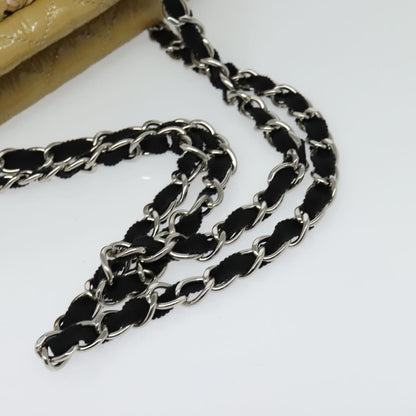 Chanel Camera Case Bag Woven Stitch Patent, BEIGE, PATENT_LEATHER, Crossbody bag