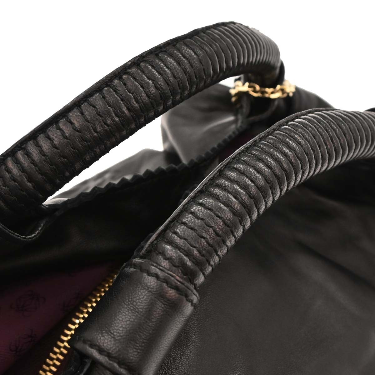 Loewe Anagram Logo Nappa Aire Hand Bag Leather, BLACK, LEATHER, Handbag