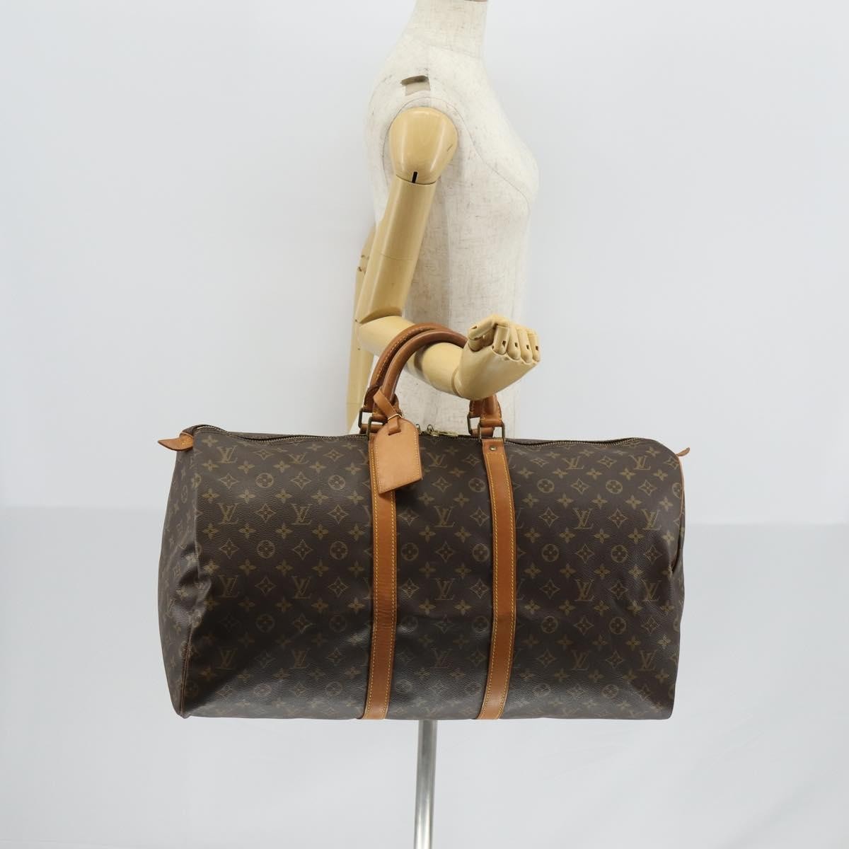 Louis Vuitton Keepall Bag Monogram Canvas, BROWN, CANVAS, Travel bag