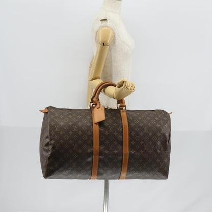 Louis Vuitton Keepall Bag Monogram Canvas, BROWN, CANVAS, Travel bag