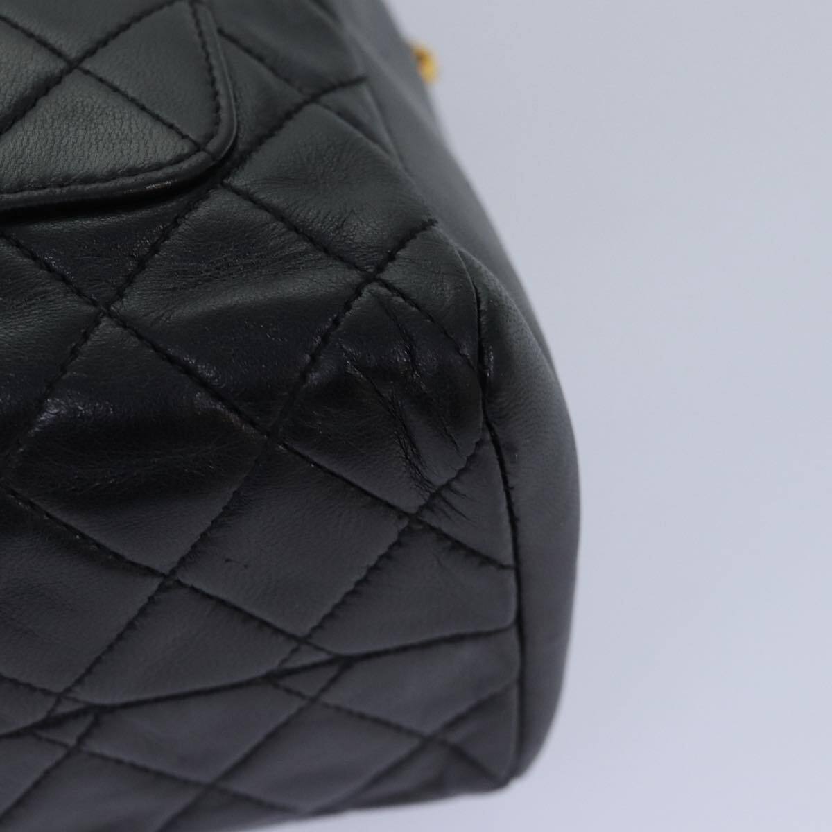 Chanel Coco Mark Black cakfskin, BLACK, LEATHER, Handbag