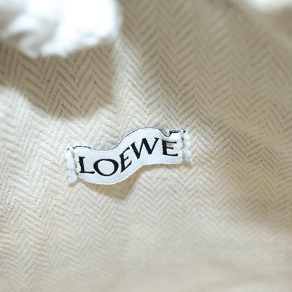 Loewe Anagram Drawstring Bucket Crossbody Bag Leather with Canvas, BEIGE, LEATHER, Crossbody bag