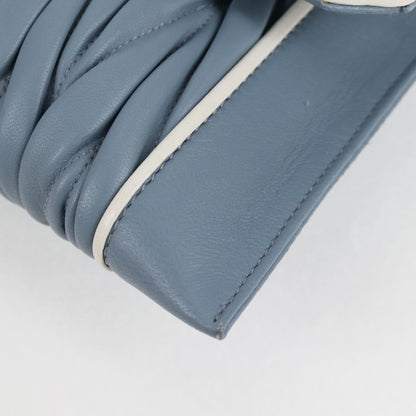 Miu Miu Madras Chain Clutch Matelasse Leather with Glitter, BLUE, LEATHER, Shoulder bag