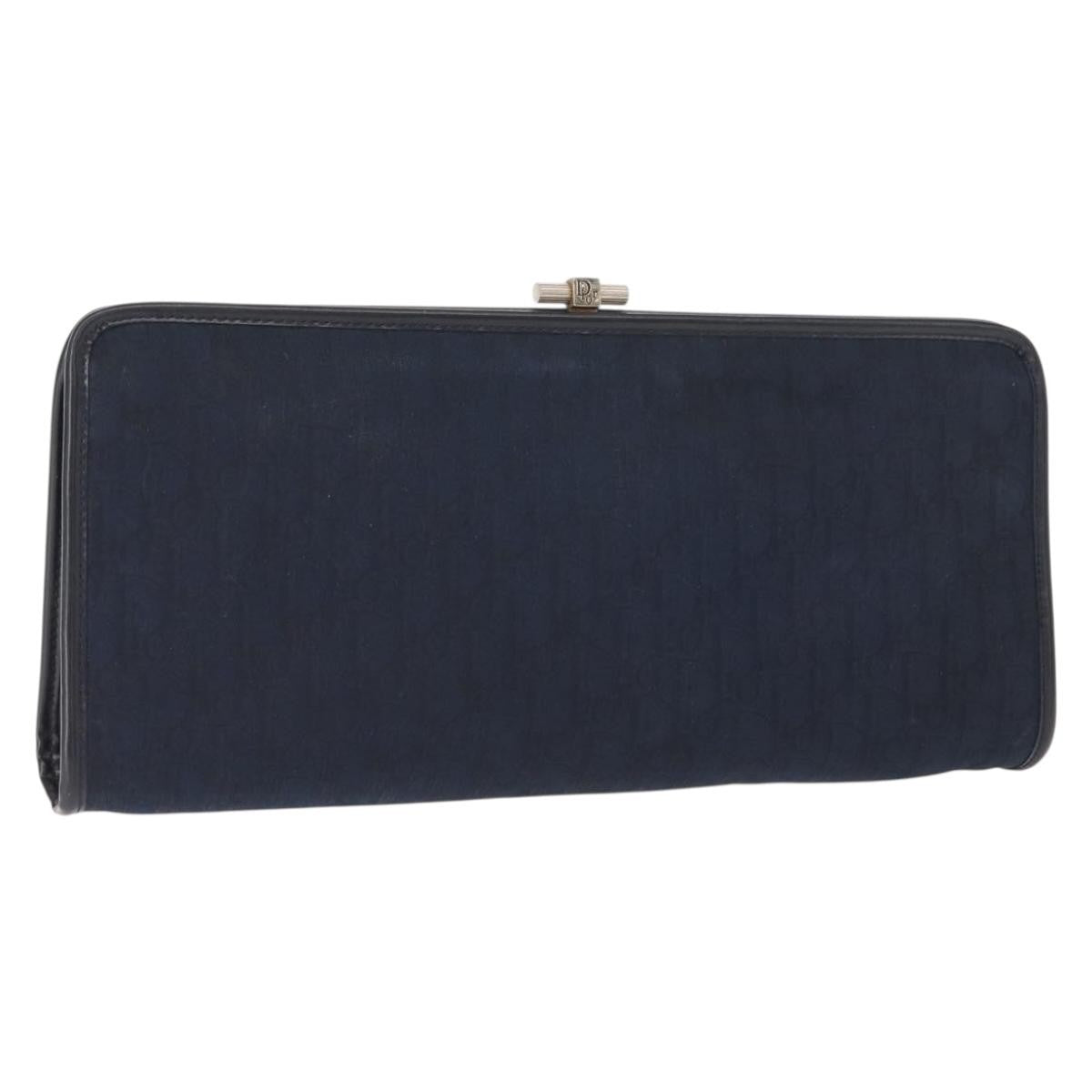 Christian Dior Vintage Trotter Pouch Canvas, NAVY, CANVAS, Clutche & pouche