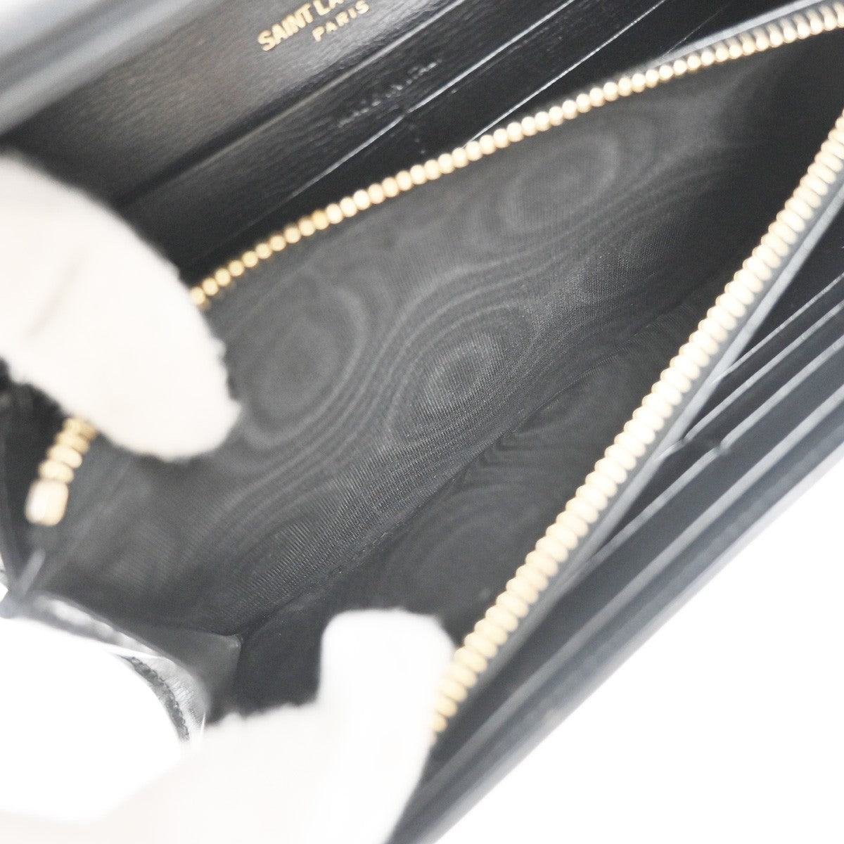 Saint Laurent Bellechasse Flap Wallet Leather, BLACK, LEATHER, Wallets