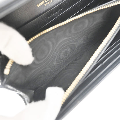 Saint Laurent Bellechasse Flap Wallet Leather, BLACK, LEATHER, Wallets