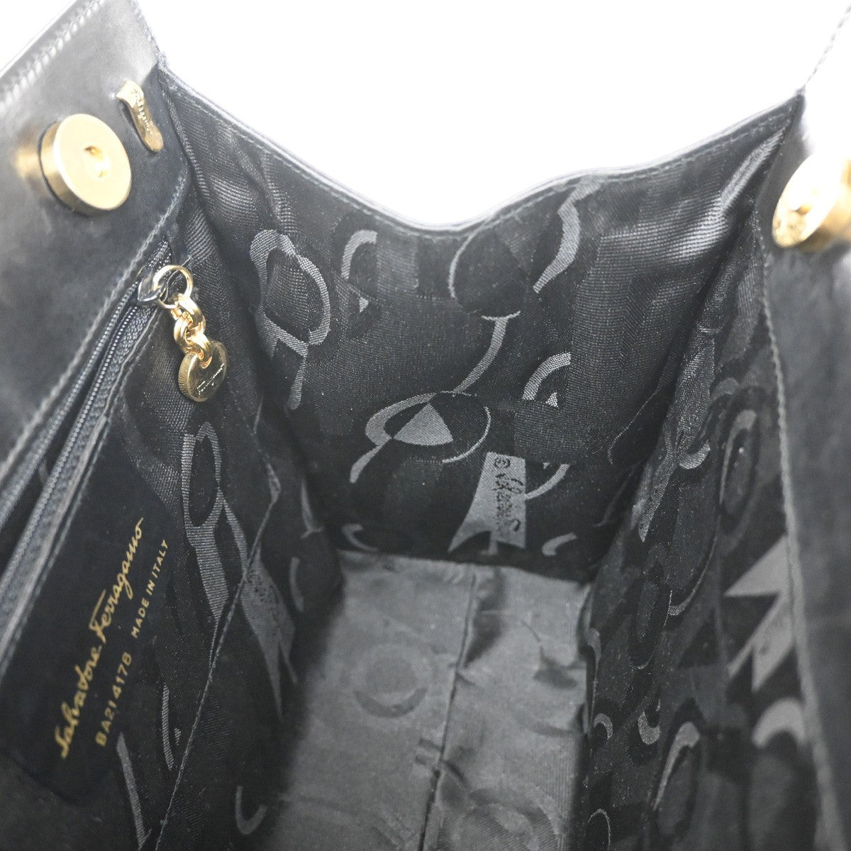 Salvatore Ferragamo Convertible Vara Bow Tote Leather, BLACK, LEATHER, Handbag