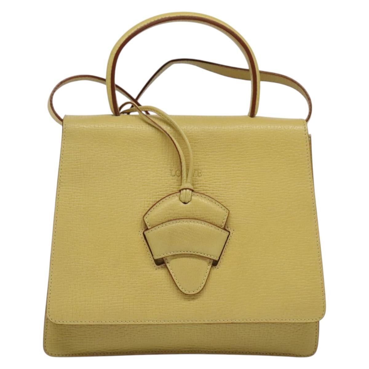Loewe Barcelona Shoulder Bag Leather, YELLOW, LEATHER, Shoulder bag