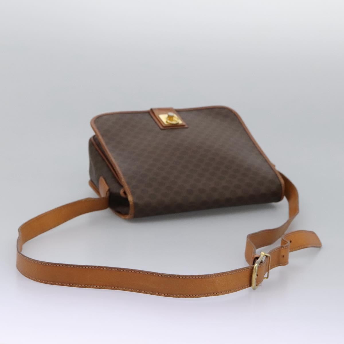 Celine Macadam Shoulder Bag PVC Leather, BROWN, CANVAS, Shoulder bag