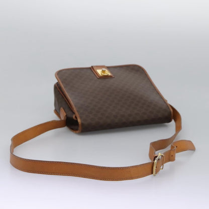 Celine Macadam Shoulder Bag PVC Leather, BROWN, CANVAS, Shoulder bag
