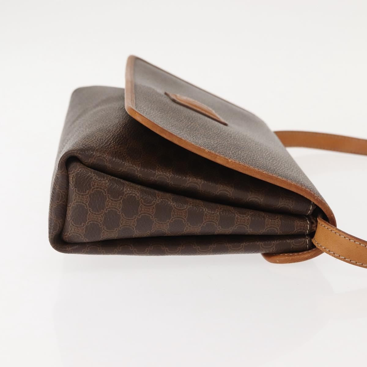 Celine Vintage Macadam Shoulder Bag Canvas, BROWN, CANVAS, Shoulder bag