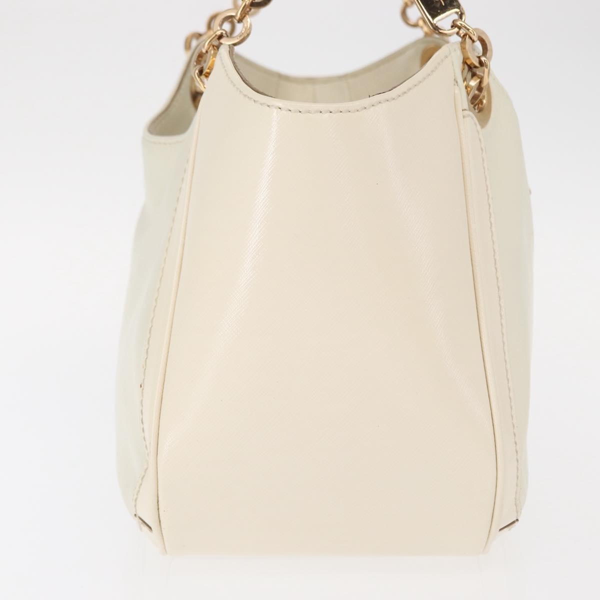 Salvatore Ferragamo Betulla Chain Tote Leather, WHITE, LEATHER, Handbag