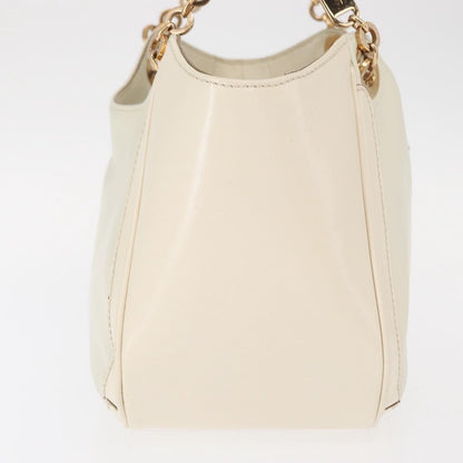 Salvatore Ferragamo Betulla Chain Tote Leather, WHITE, LEATHER, Handbag