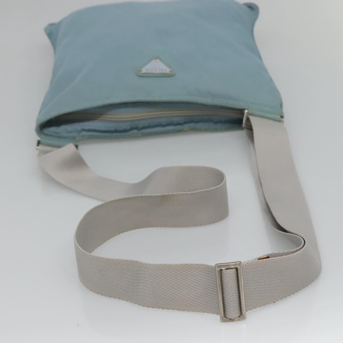 Prada Flat Messenger Bag Tessuto, BLUE, NYLON, Shoulder bag