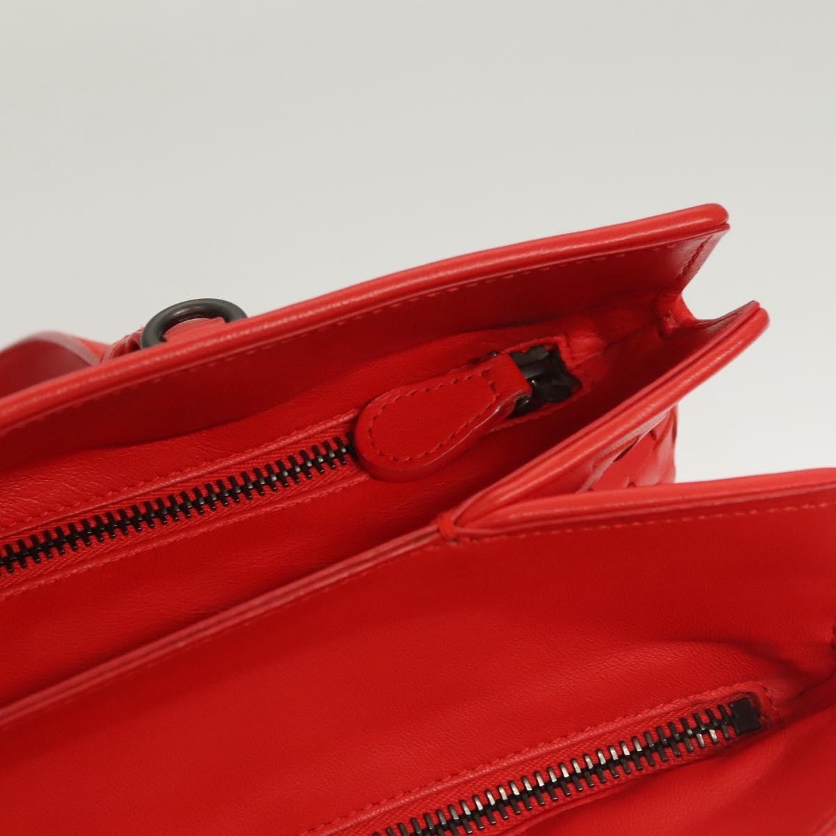 Bottega Veneta Open Shopping Tote Intrecciato Nappa, RED, LEATHER, Tote bag