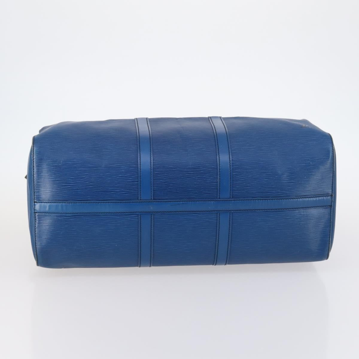 Louis Vuitton Keepall Bag Epi Leather, BLUE, LEATHER, Travel bag