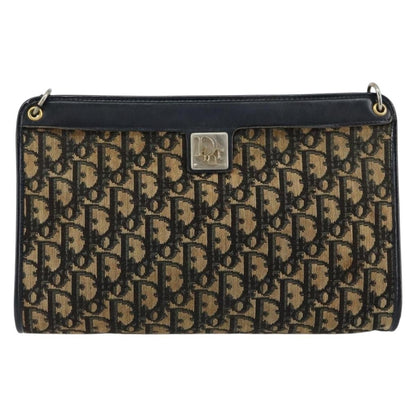 Christian Dior Vintage Trotter Shoulder Bag Canvas, NAVY, CANVAS, Shoulder bag
