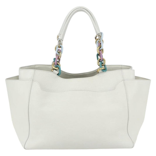Salvatore Ferragamo Vintage Tote bag Leather, WHITE, LEATHER, Tote bag