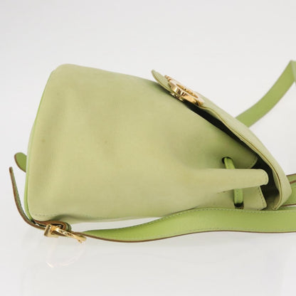 Salvatore Ferragamo Gancini Backpack Suede, GREEN, SUEDE, Backpack