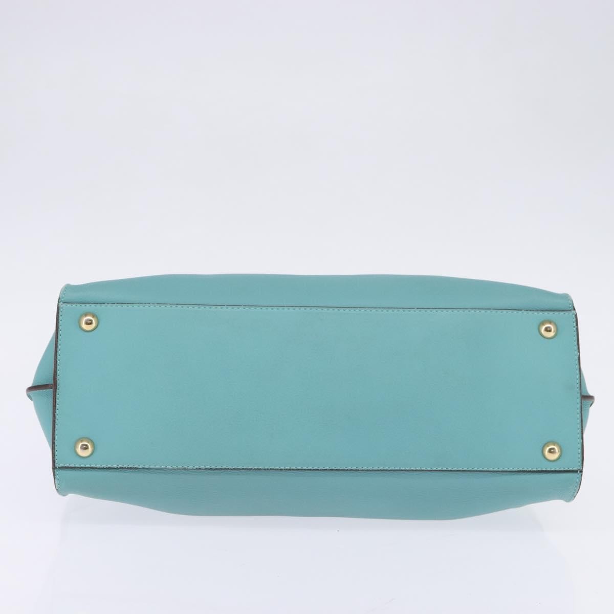 Salvatore Ferragamo Virna Satchel Leather, BLUE, LEATHER, Handbag