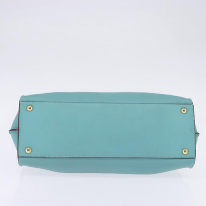 Salvatore Ferragamo Virna Satchel Leather, BLUE, LEATHER, Handbag