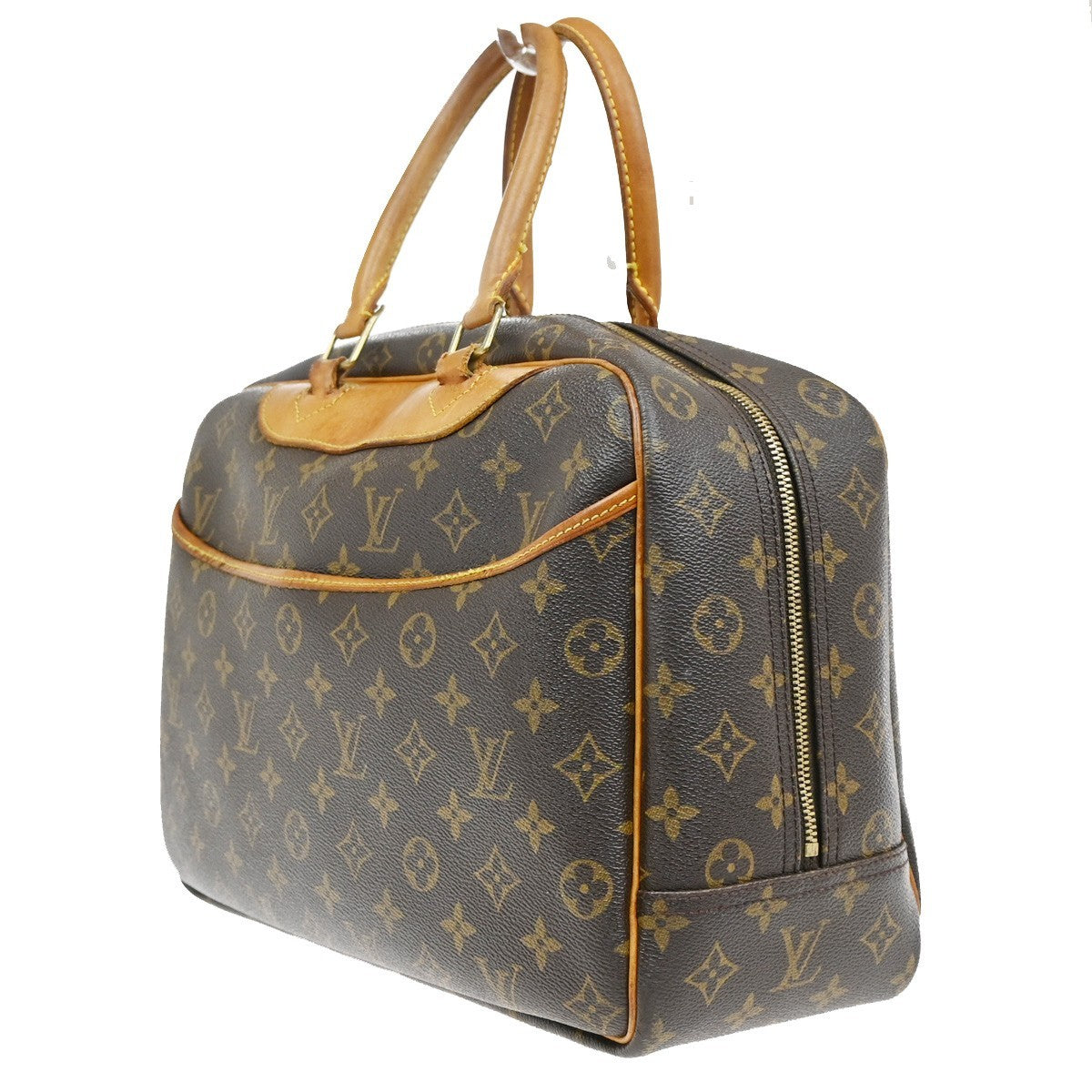 Louis Vuitton Deauville Handbag Monogram Canvas, BROWN, CANVAS, Handbag