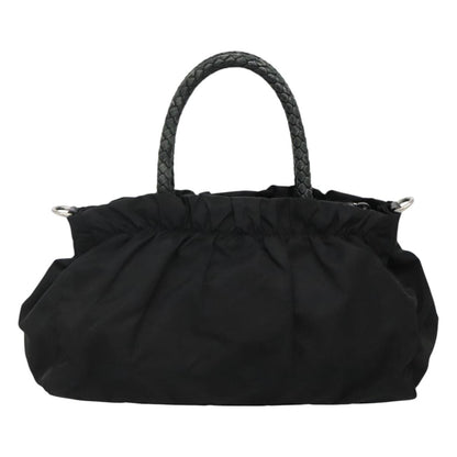 Prada Convertible Bow Tote Tessuto, BLACK, NYLON, Handbag
