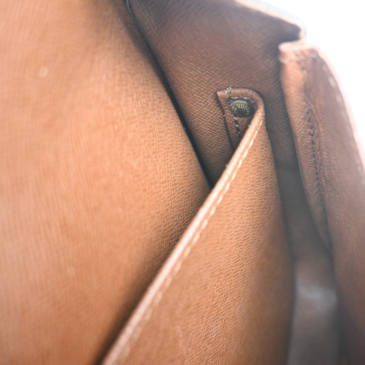 Louis Vuitton Cartouchiere Handbag Monogram Canvas, BROWN, LEATHER, Shoulder bag