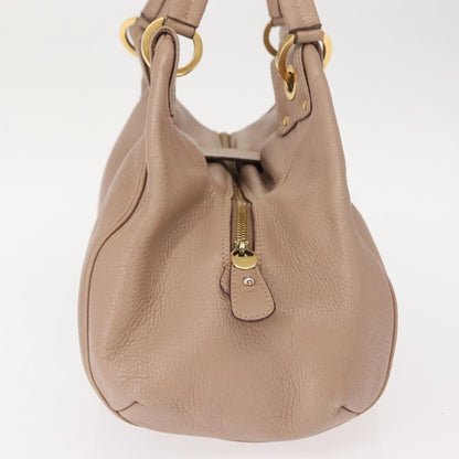 Salvatore Ferragamo Gancini handbag Leather, BEIGE, LEATHER, Handbag