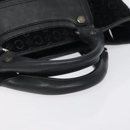Celine Boogie Satchel Macadam, BLACK, CANVAS, Handbag