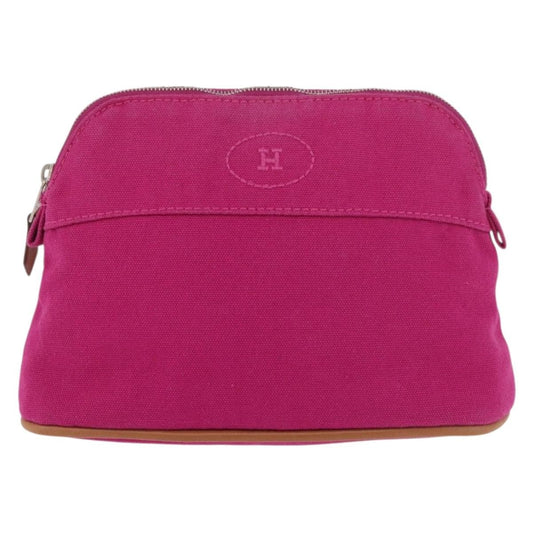 Hermes Bolide Travel Pouch Canvas, Pink, Canvas, Clutch