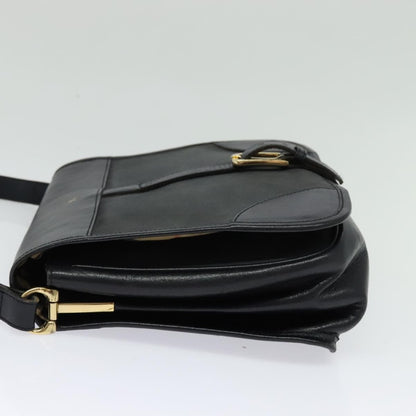 Burberry Flap Shoulder Bag Leather, NAVY, LEATHER, Shoulder bag