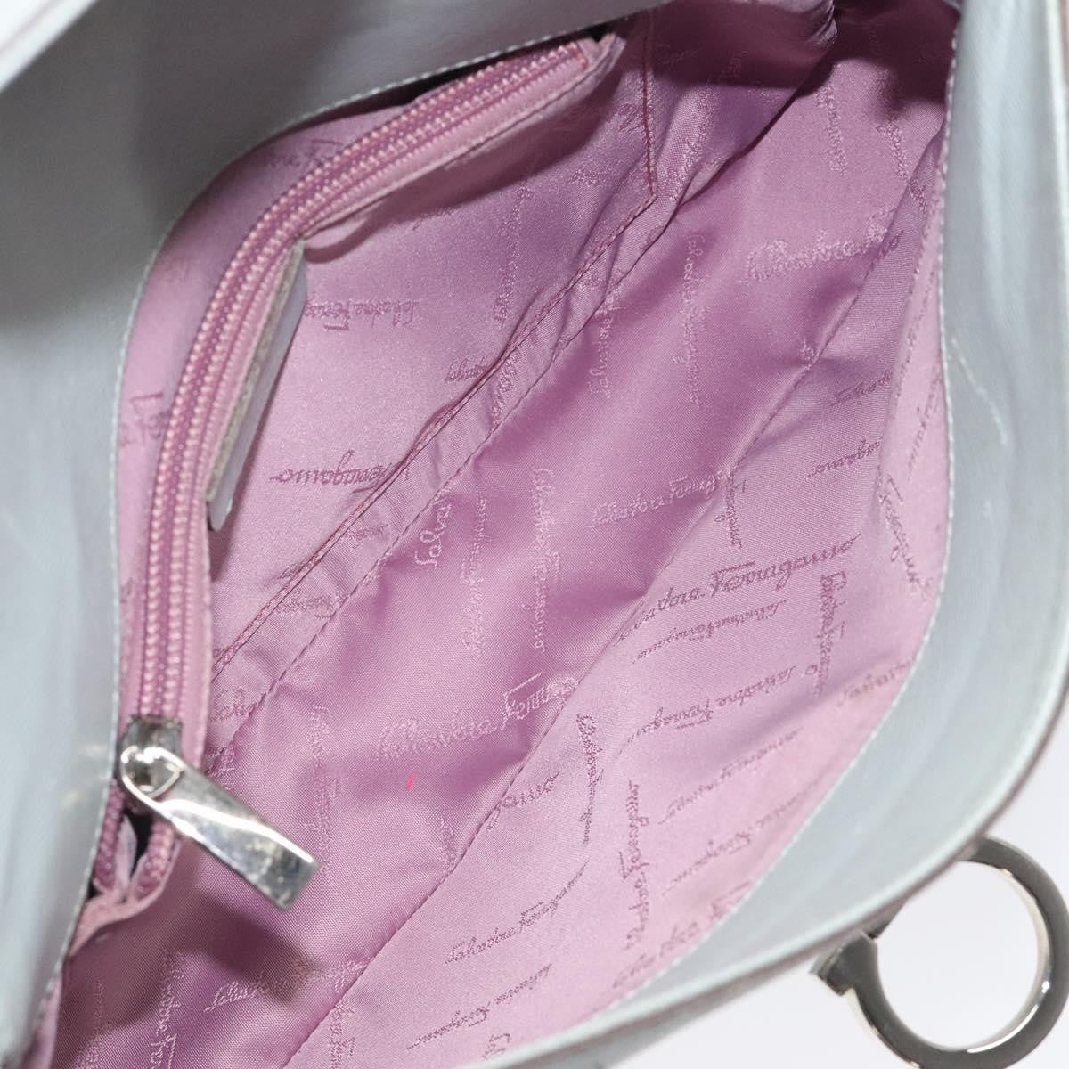 Salvatore Ferragamo Gancini Shoulder Bag Leather, BLUE, LEATHER, Shoulder bag