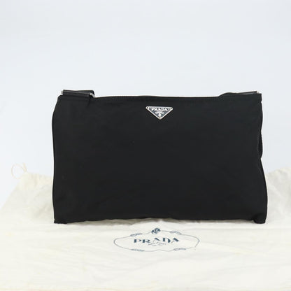 Prada Flat Messenger Bag Tessuto, BLACK, NYLON, Shoulder bag