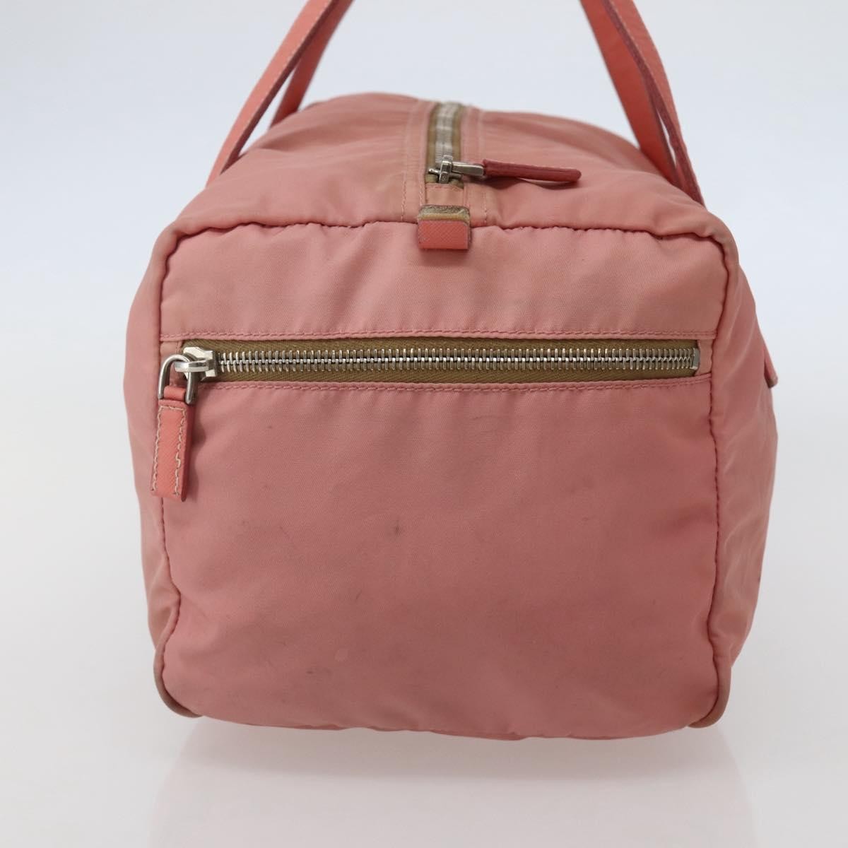 Prada Side Pocket Bauletto Bag Nylon with Leather, PINK, NYLON, Handbag