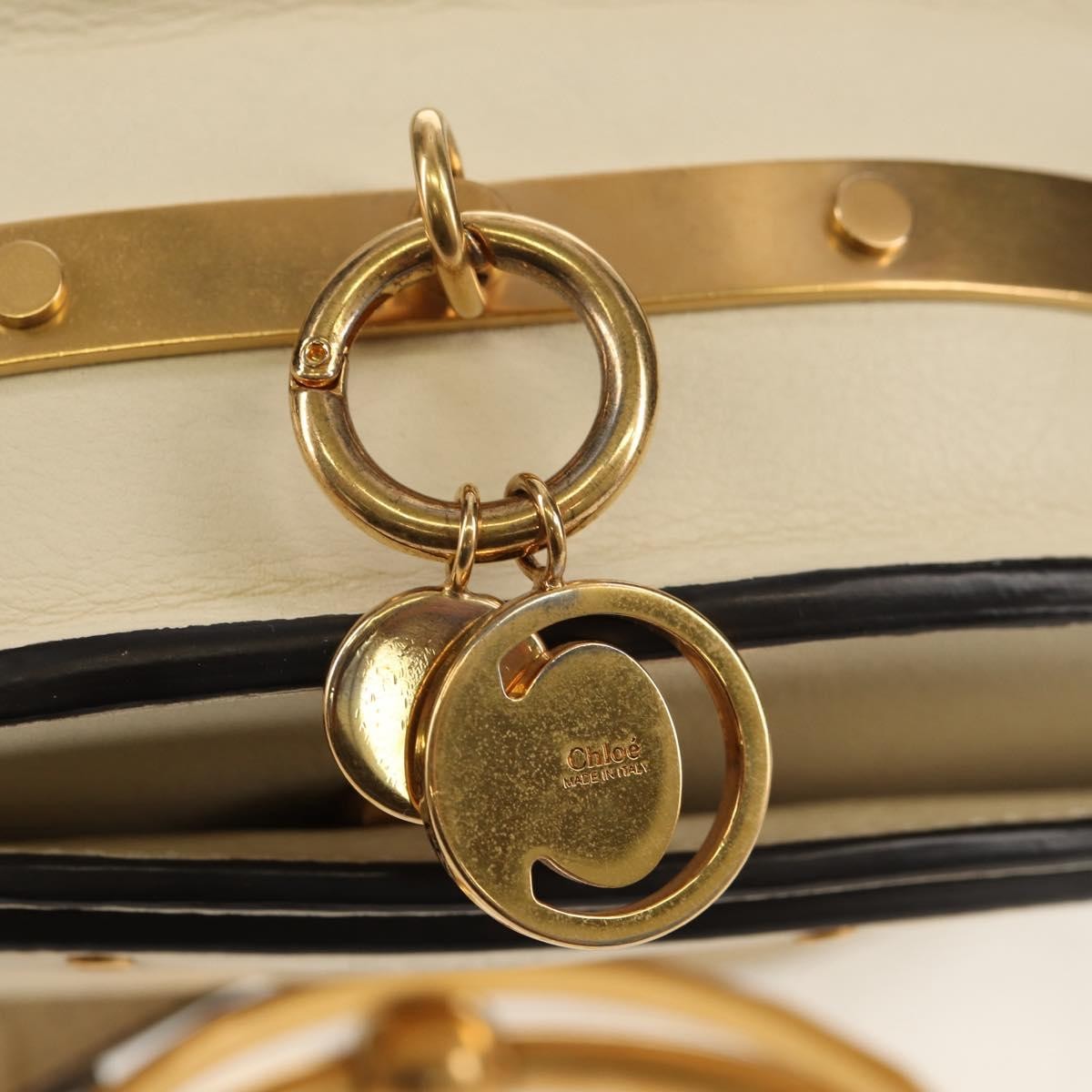 Chloe Nile Minaudière Leather, WHITE, LEATHER, Handbag