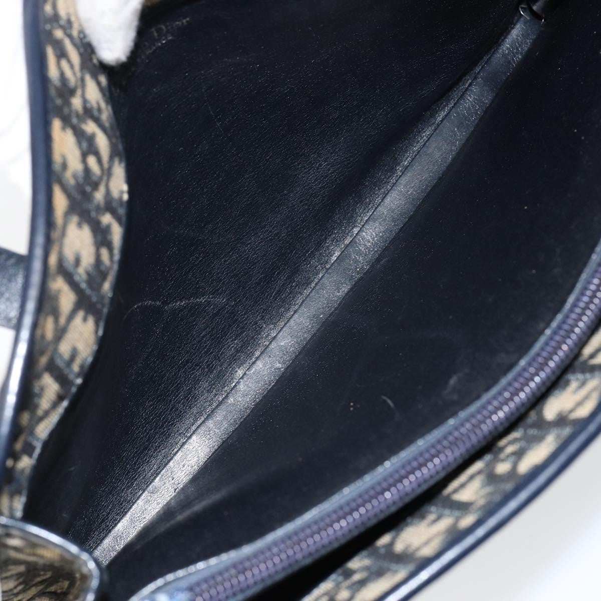 Christian Dior Vintage CD Trotter Handbag Canvas, NAVY, CANVAS, Handbag