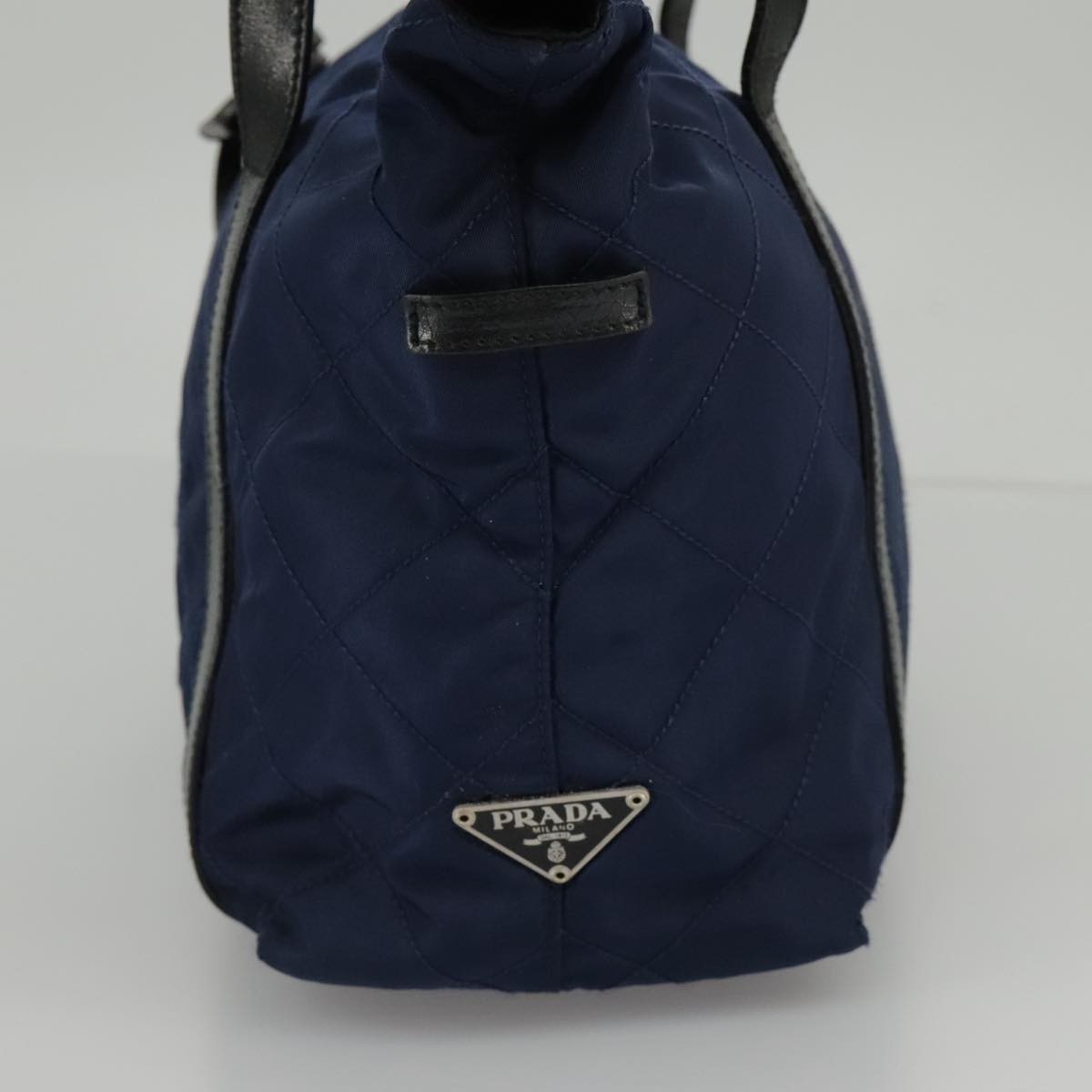 Prada Chain Shoulder Bag Quilted Tessuto, NAVY, NYLON, Shoulder bag