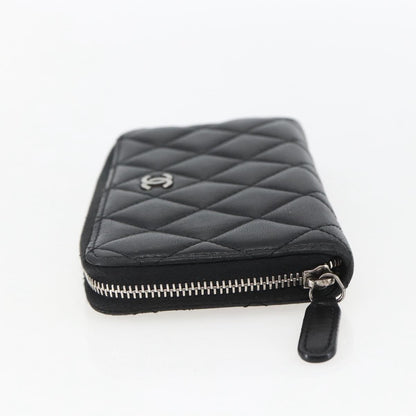 Chanel Zip Around Organizer Wallet Quilted Lambskin, BLACK, LEATHER, Wallets