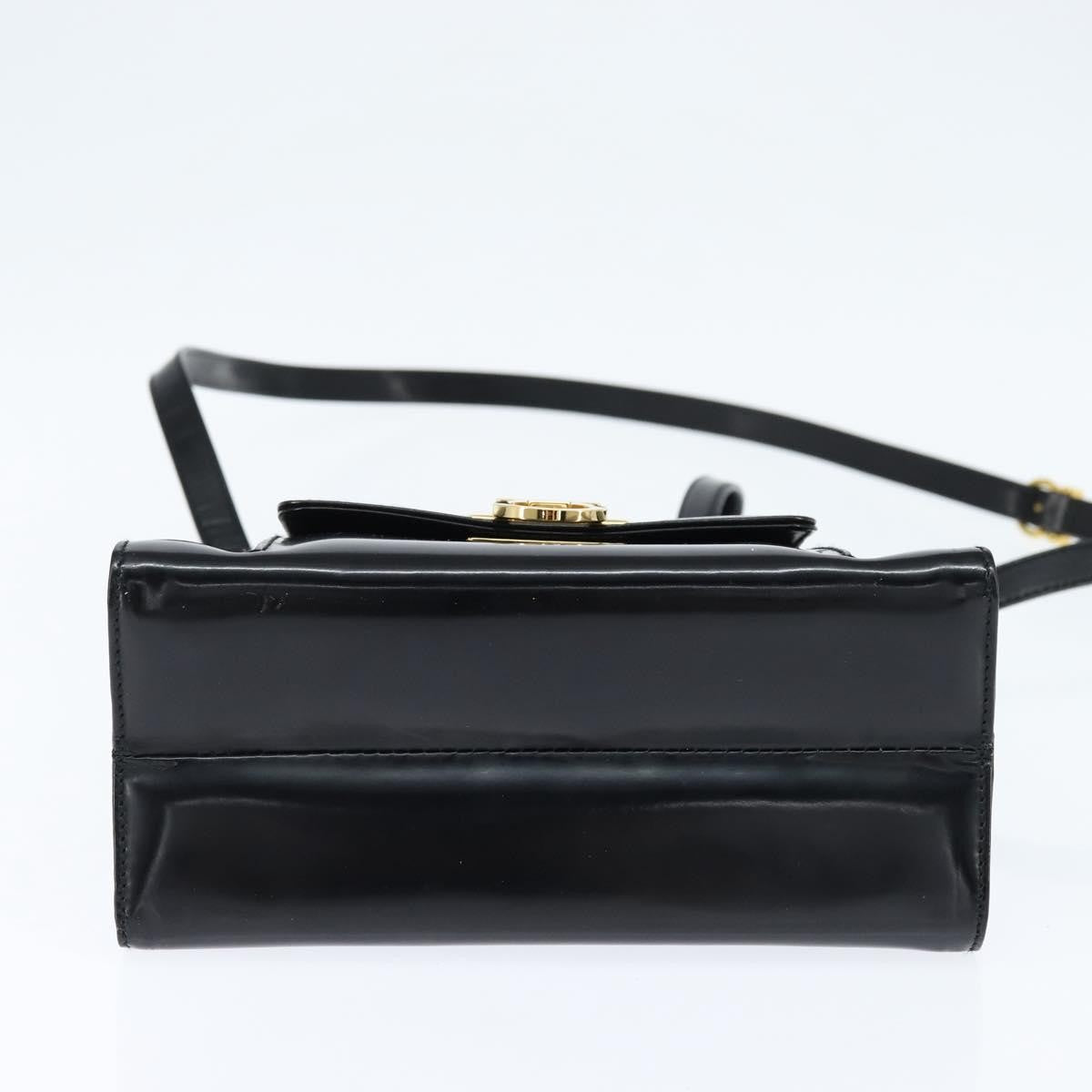Salvatore Ferragamo Gancini handbag Patent leather, BLACK, PATENT_LEATHER, Handbag